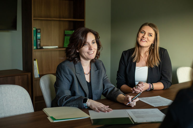 people working together and smiling